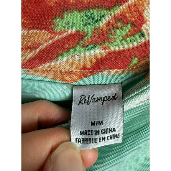 Revamped Women's Flare Pants Size Medium Multicolor Floral Hippie Boho Sheer - Picture 6 of 14